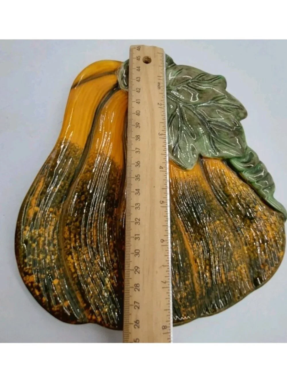 Pumpkin Gourd Ceramic Dish Decor Orange Green Fall Autumn 8